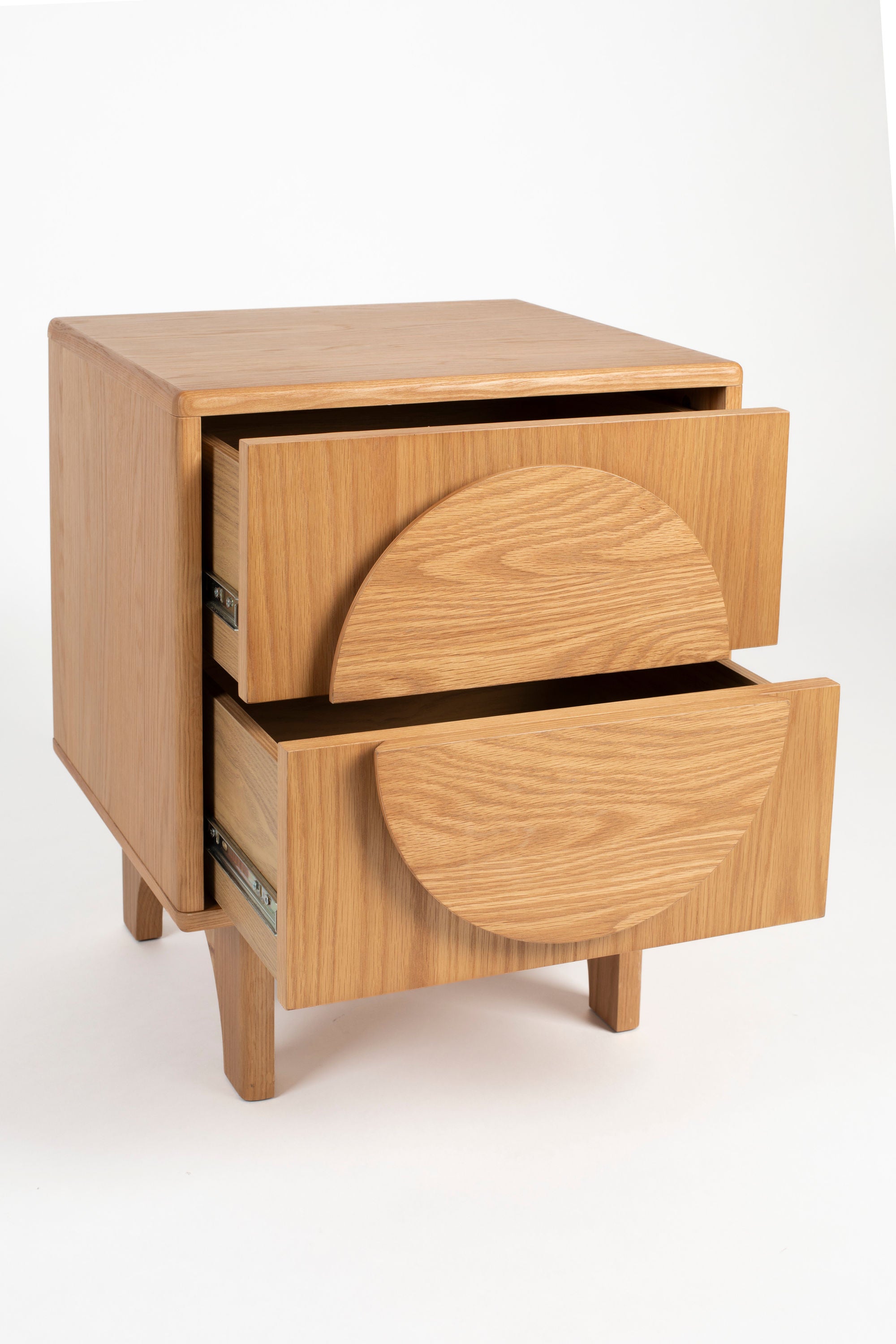 Zuiver Groove Natural Oak Wood Bedside Table